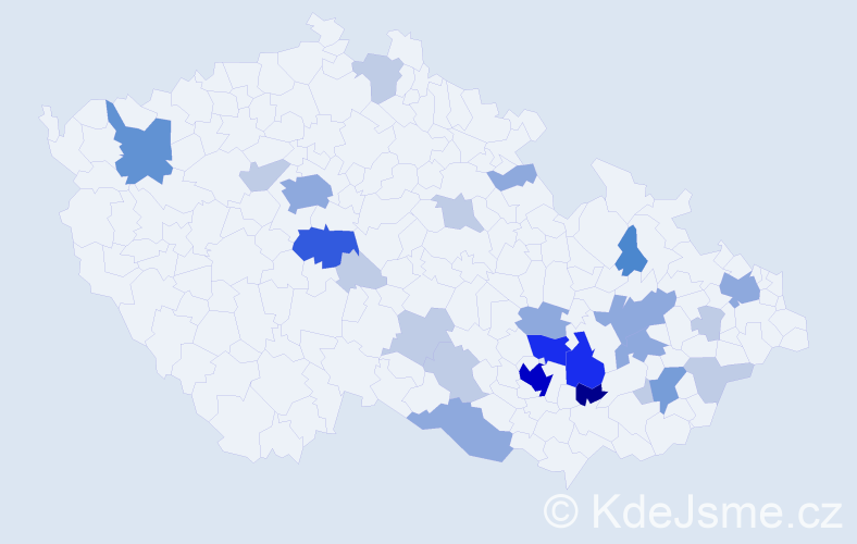 Příjmení: 'Rešková', počet výskytů 74 v celé ČR