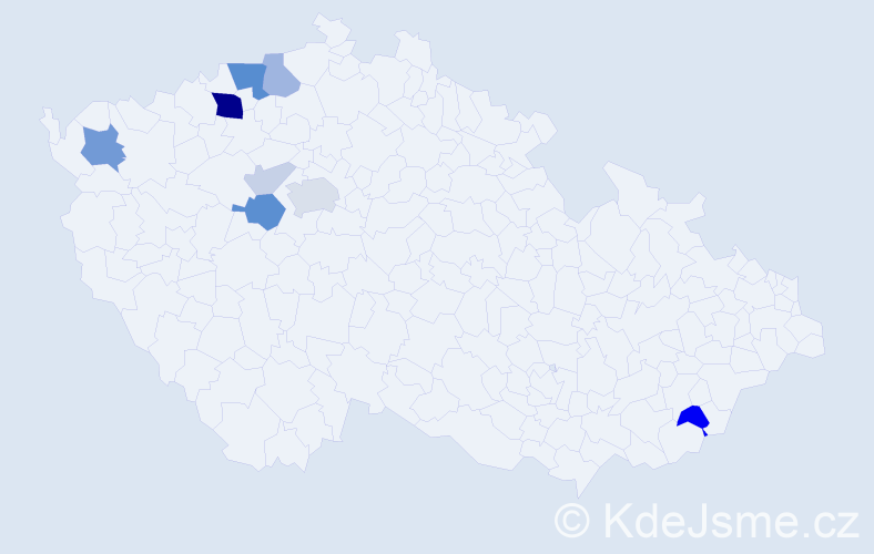 Příjmení: 'Katriňák', počet výskytů 29 v celé ČR