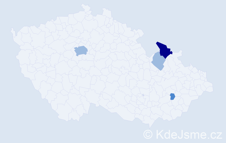 Příjmení: 'Ruberl', počet výskytů 8 v celé ČR