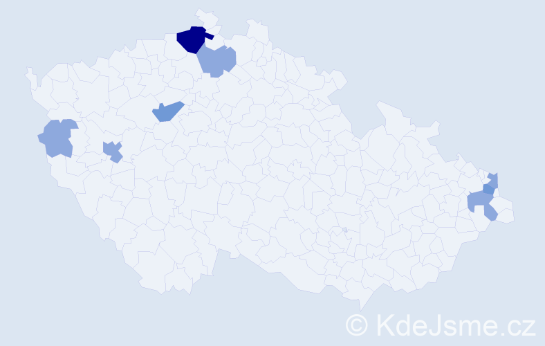 Příjmení: 'Kadorová', počet výskytů 21 v celé ČR