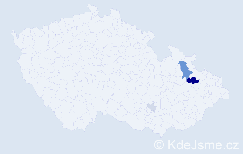 Příjmení: 'Mítňanová', počet výskytů 3 v celé ČR
