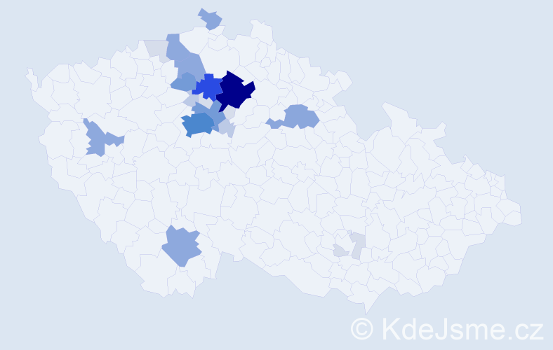 Příjmení: 'Pakandl', počet výskytů 80 v celé ČR