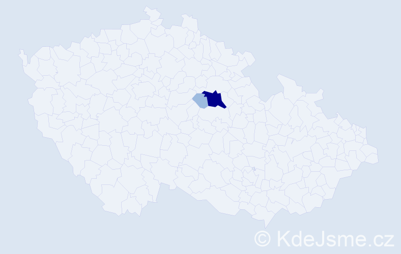 Příjmení: 'Neth', počet výskytů 5 v celé ČR