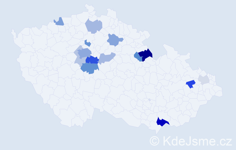 Příjmení: 'Pantáková', počet výskytů 34 v celé ČR