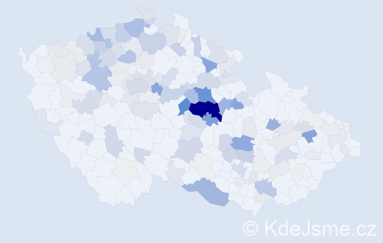 Příjmení: 'Medunová', počet výskytů 614 v celé ČR