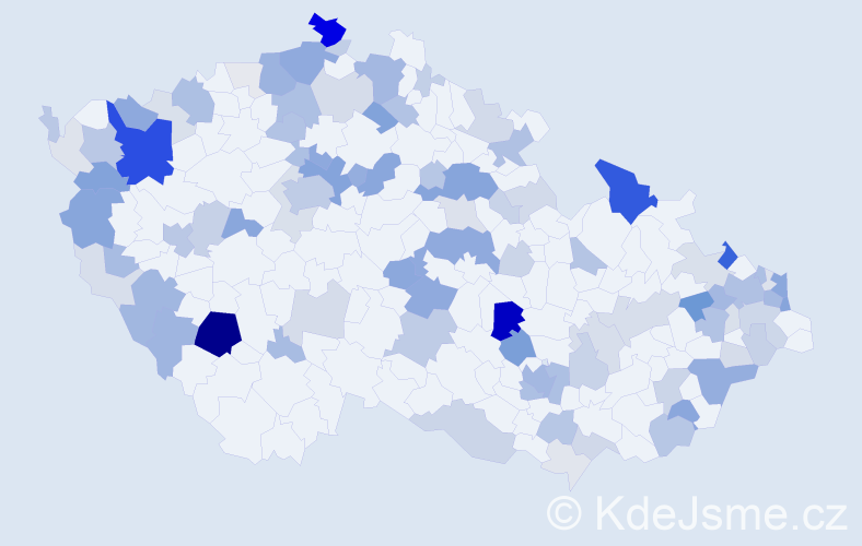 Příjmení: 'Pavlovič', počet výskytů 372 v celé ČR