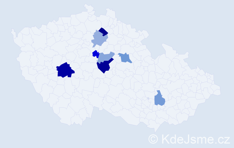 Příjmení: 'Karcolová', počet výskytů 14 v celé ČR