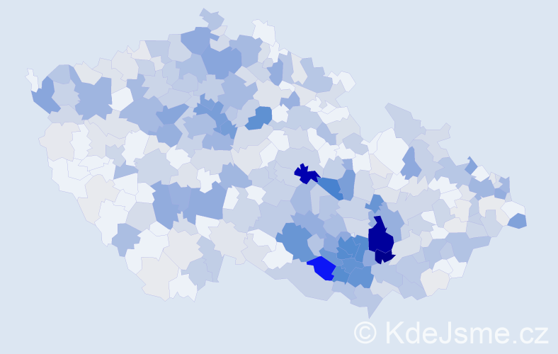 Příjmení: 'Hladká', počet výskytů 1338 v celé ČR