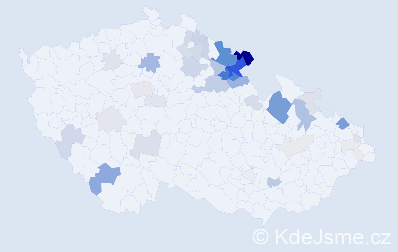 Příjmení: 'Míl', počet výskytů 130 v celé ČR