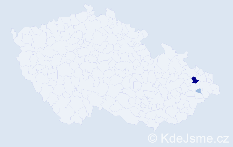 Příjmení: 'Čechanovič', počet výskytů 5 v celé ČR