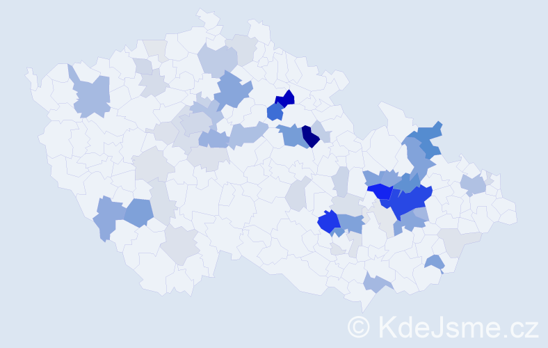 Příjmení: 'Nečesaný', počet výskytů 206 v celé ČR