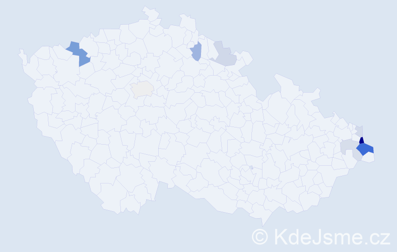 Příjmení: 'Kisiel', počet výskytů 21 v celé ČR