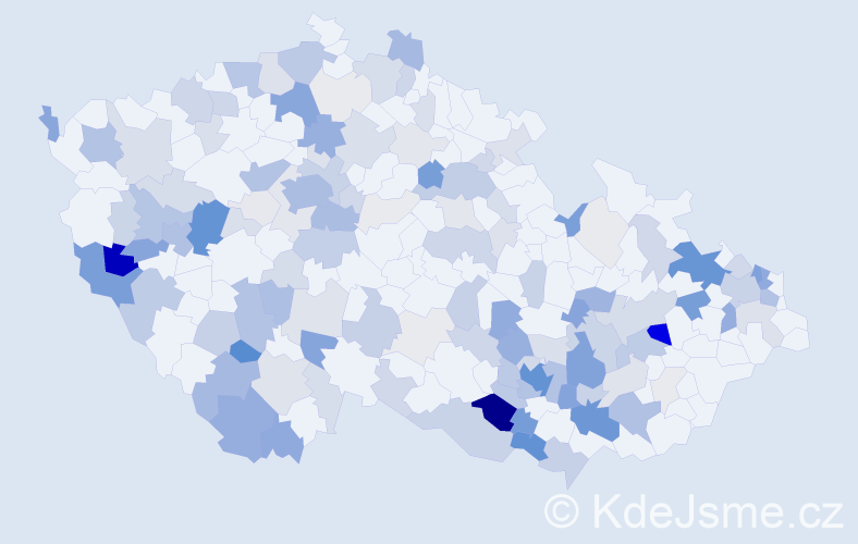 Příjmení: 'Kellner', počet výskytů 583 v celé ČR