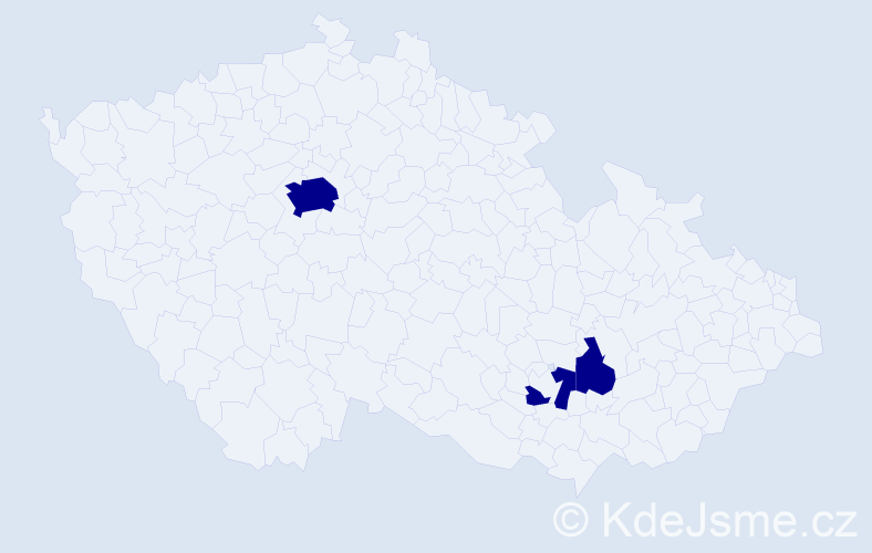 Příjmení: 'Migač', počet výskytů 3 v celé ČR