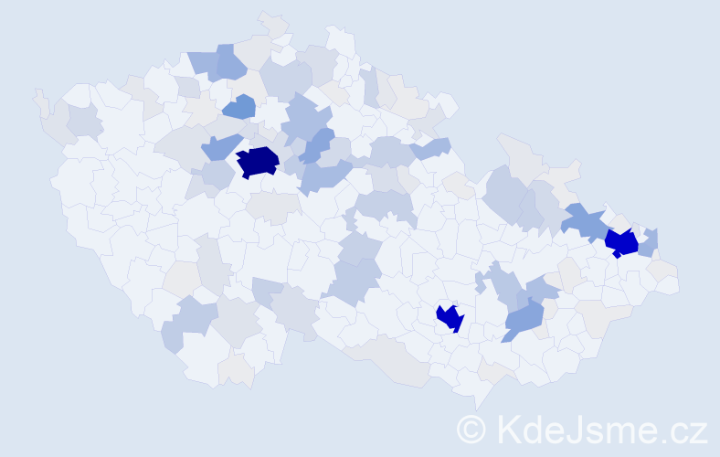 Příjmení: 'Stojka', počet výskytů 630 v celé ČR