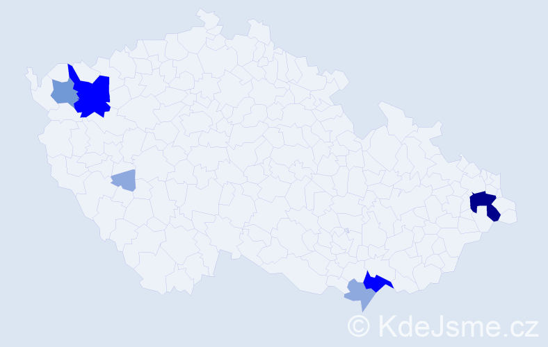 Příjmení: 'Csápaiová', počet výskytů 18 v celé ČR