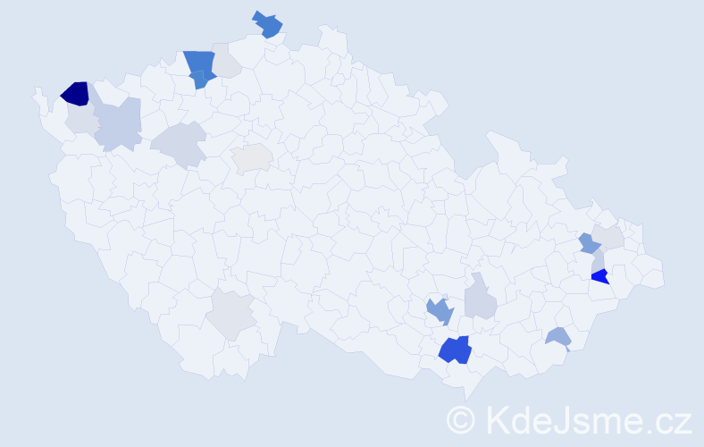 Příjmení: 'Mark', počet výskytů 69 v celé ČR