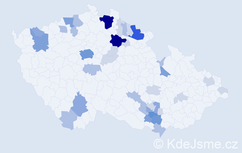 Příjmení: 'Valnoha', počet výskytů 117 v celé ČR
