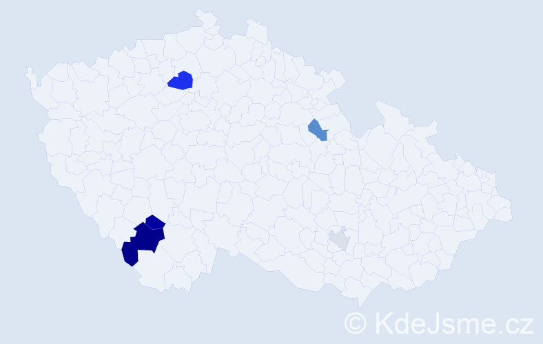 Příjmení: 'Matějeková', počet výskytů 8 v celé ČR