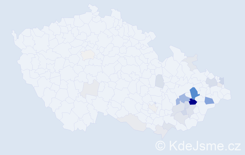 Příjmení: 'Mikšánková', počet výskytů 76 v celé ČR