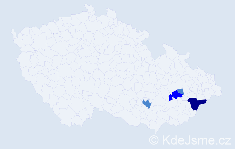 Příjmení: 'Durmonová', počet výskytů 7 v celé ČR