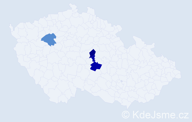 Příjmení: '"Bach Dinh"', počet výskytů 4 v celé ČR