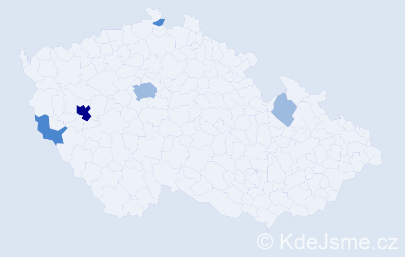Příjmení: 'Velleková', počet výskytů 10 v celé ČR