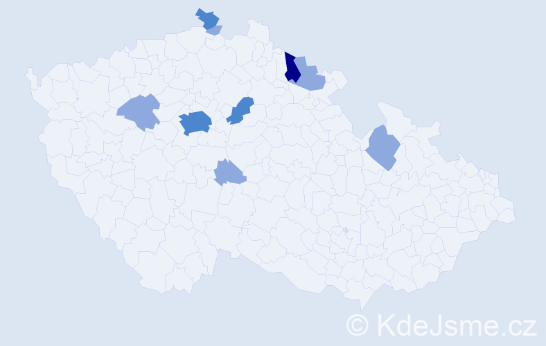 Příjmení: 'Auerswald', počet výskytů 16 v celé ČR