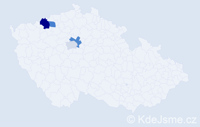 Příjmení: 'Krebnerová', počet výskytů 5 v celé ČR