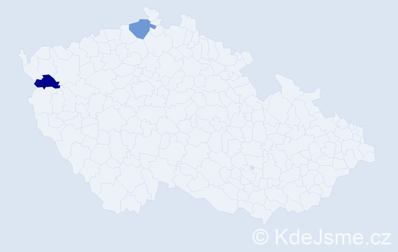 Příjmení: 'Knaust', počet výskytů 2 v celé ČR