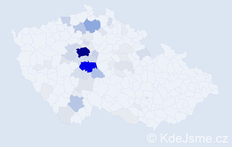 Příjmení: 'Žížala', počet výskytů 208 v celé ČR