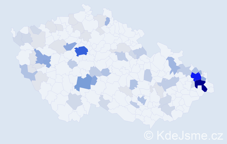 Příjmení: 'Adamovský', počet výskytů 207 v celé ČR