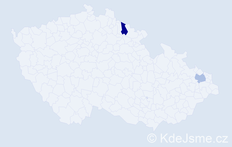 Příjmení: 'Ceĺuchová', počet výskytů 2 v celé ČR