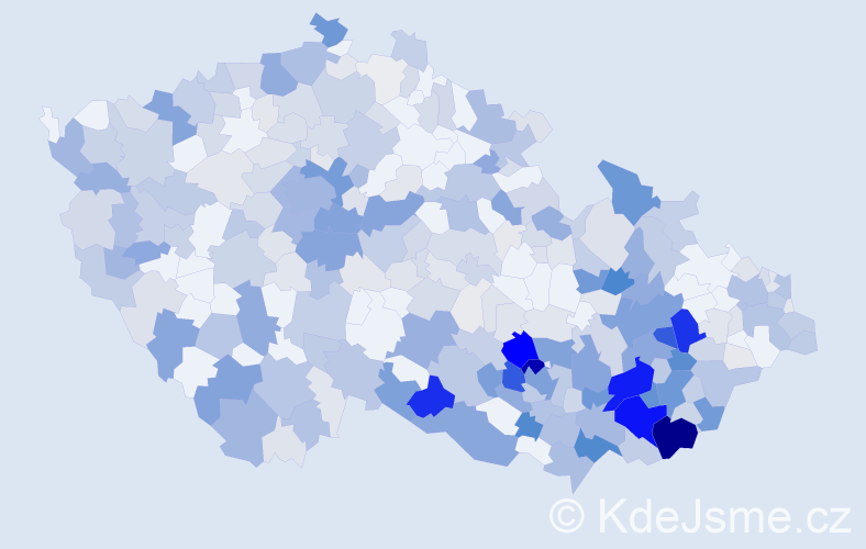 Příjmení: 'Králík', počet výskytů 1668 v celé ČR