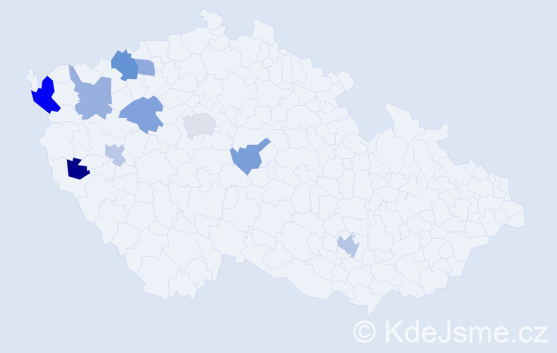 Příjmení: 'Mai Thanh', počet výskytů 15 v celé ČR