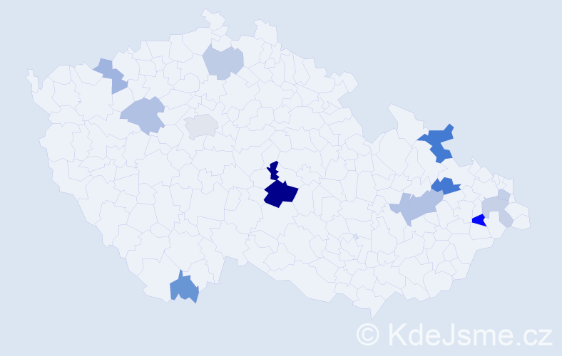 Příjmení: 'Grečnárová', počet výskytů 24 v celé ČR
