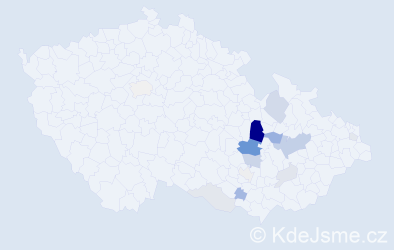 Příjmení: 'Rédová', počet výskytů 39 v celé ČR