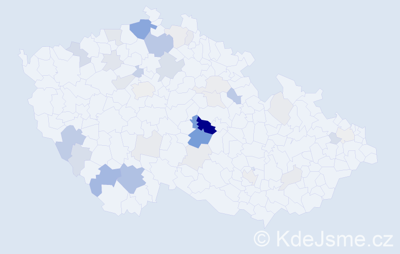 Příjmení: 'Krédl', počet výskytů 97 v celé ČR
