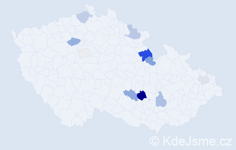 Příjmení: 'Herzlíková', počet výskytů 15 v celé ČR