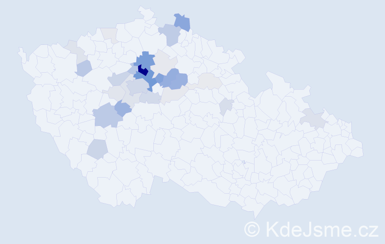 Příjmení: 'Čemus', počet výskytů 110 v celé ČR