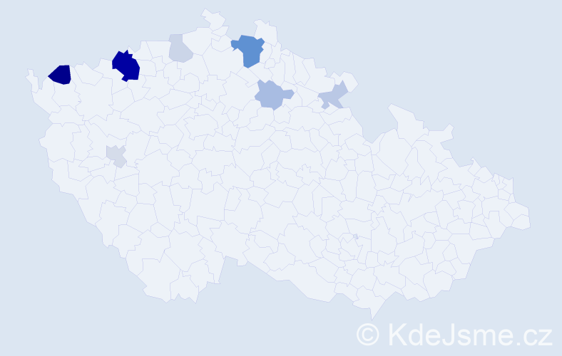 Příjmení: 'Šneibergová', počet výskytů 22 v celé ČR