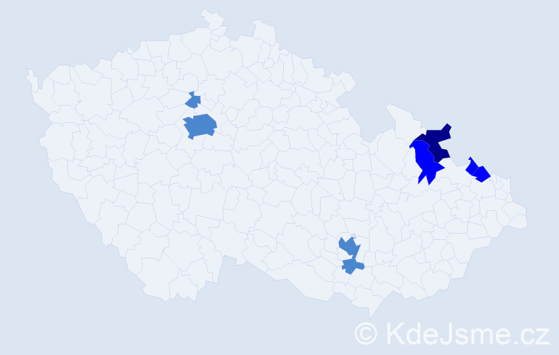 Příjmení: 'Hymon', počet výskytů 13 v celé ČR