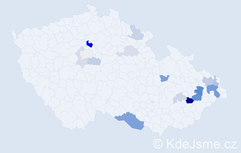 Příjmení: 'Saksa', počet výskytů 38 v celé ČR