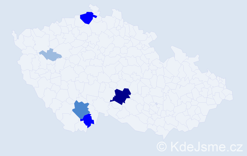 Příjmení: 'Kokejl', počet výskytů 13 v celé ČR