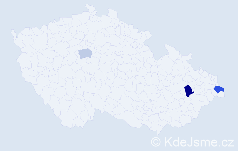 Příjmení: 'Földi', počet výskytů 8 v celé ČR