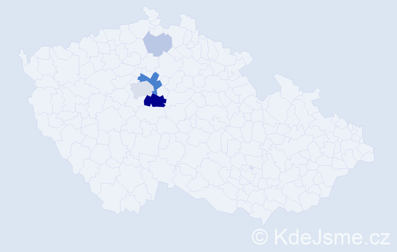 Příjmení: 'Vichera', počet výskytů 17 v celé ČR