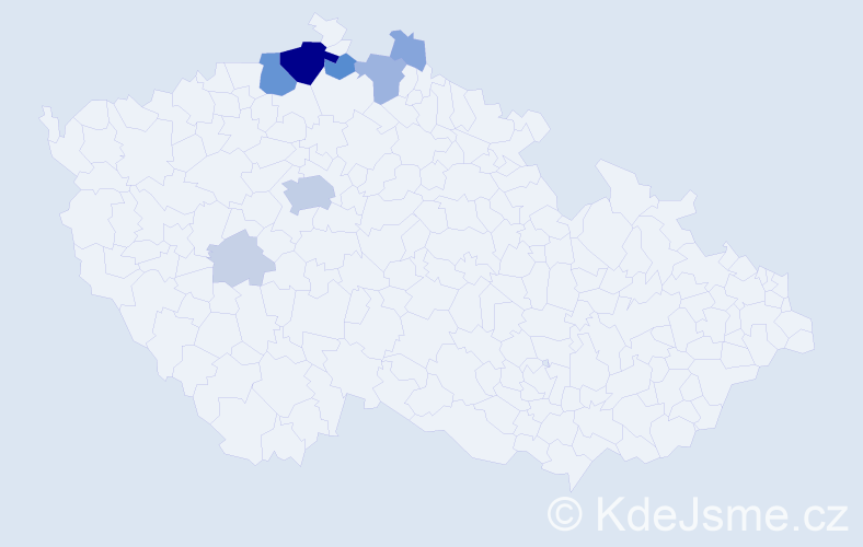 Příjmení: 'Kny', počet výskytů 36 v celé ČR