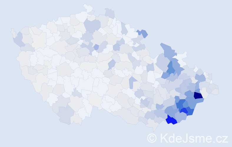 Příjmení: 'Slováková', počet výskytů 1433 v celé ČR