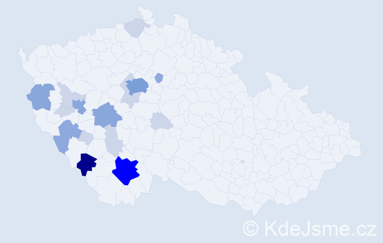 Příjmení: 'Bostl', počet výskytů 49 v celé ČR