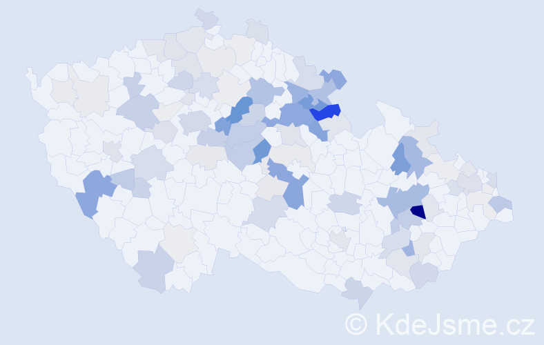 Příjmení: 'Čuda', počet výskytů 305 v celé ČR